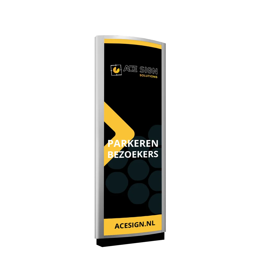 Verlichte reclamezuil ovaal